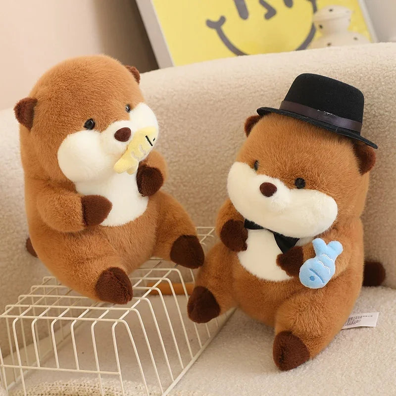 Cartoon Otter with Hat Plush Toy