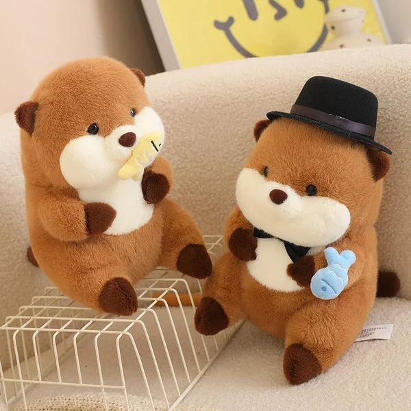 Cartoon Otter with Hat Plush Toy