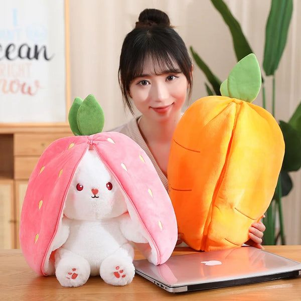 Cute Rabbit Plush Toy – Strawberry Bunny Plushie for Girls