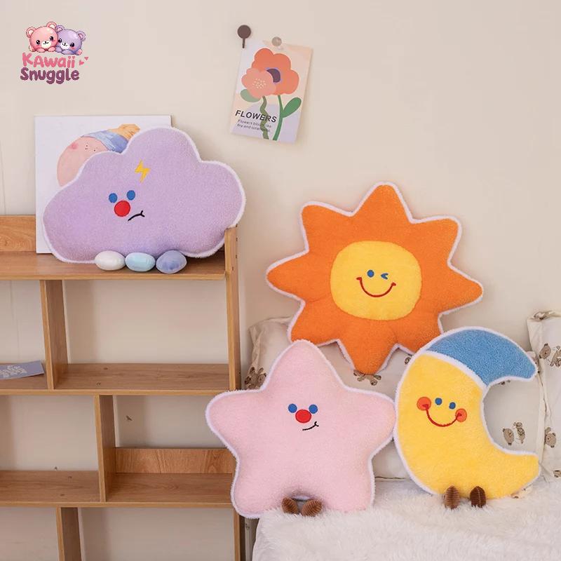 New Cartoon Sun Moon Star Cloud With Legs Soft Plush Toy Kawaii Snuggle