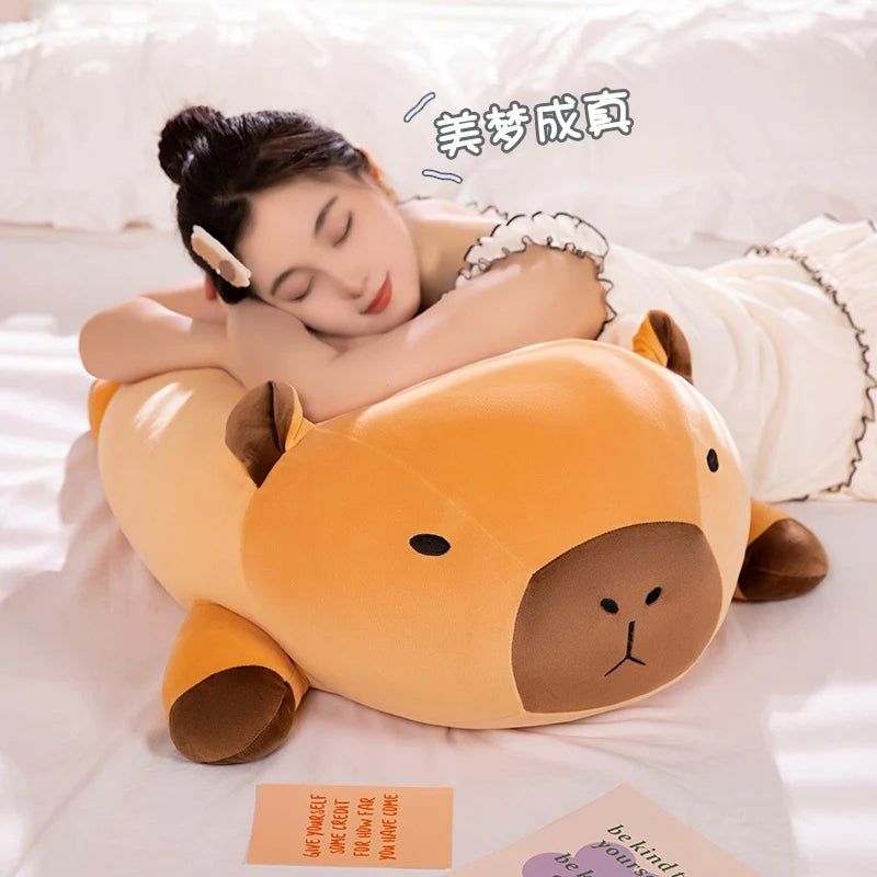 Fatty Long Capybara Plush Pillow Kawaii Bolster Toy