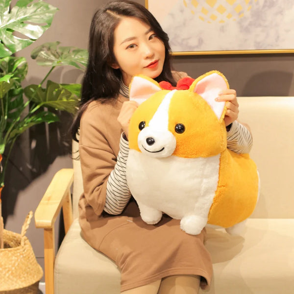 Lovely Corgi Dog Plush Toy – Soft Cartoon Pillow