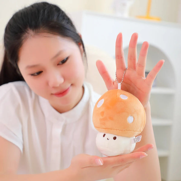 Kawaii Colorful Mushroom Plush Keychain – Pocket-Sized Whimsy for Everyday Joy