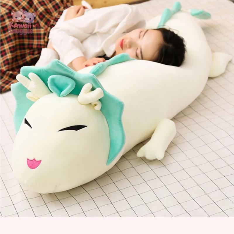 White Dragon Long Pillow – A Cuddly Mythical Companion