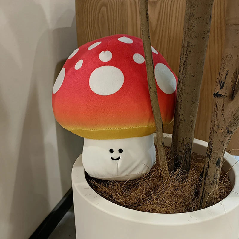 Kawaii Mushroom Plush Pillow Stuffed Colorful Color Plant Cushion