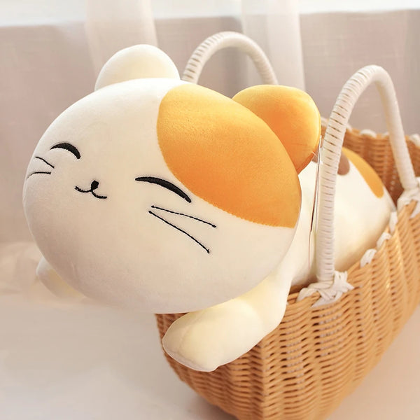 New Huggable Kawaii Cat Plush Pillow – Soft Cartoon Cushion & Stuffed Toy Gift for Girls