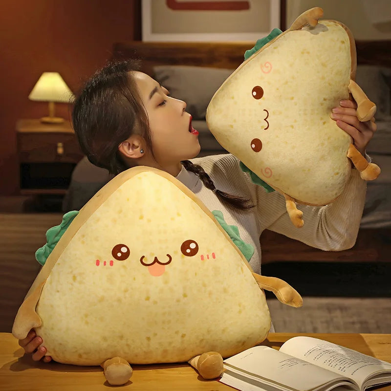 Food Sandwich Cake Plush Toy Cute Bread Stuffed Soft Nap Sleep Pillow