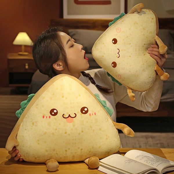 Food Sandwich Cake Plush Toy Cute Bread Stuffed Soft Nap Sleep Pillow