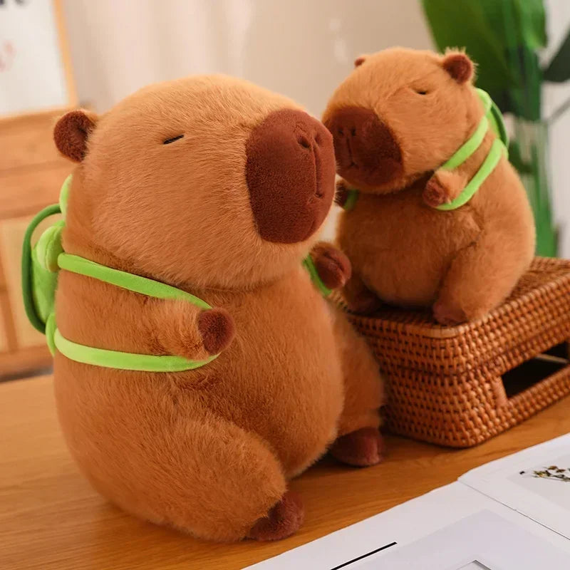Cute Turtle Backpack Capybara Strawberry Hat Capybara Plush Toy Stuffed Animals