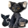 Kawaii Black Devon Cat Animal Plush Doll Sitting Realistic Plush Cat