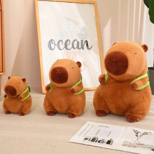 Cute Turtle Backpack Capybara Strawberry Hat Capybara Plush Toy Stuffed Animals