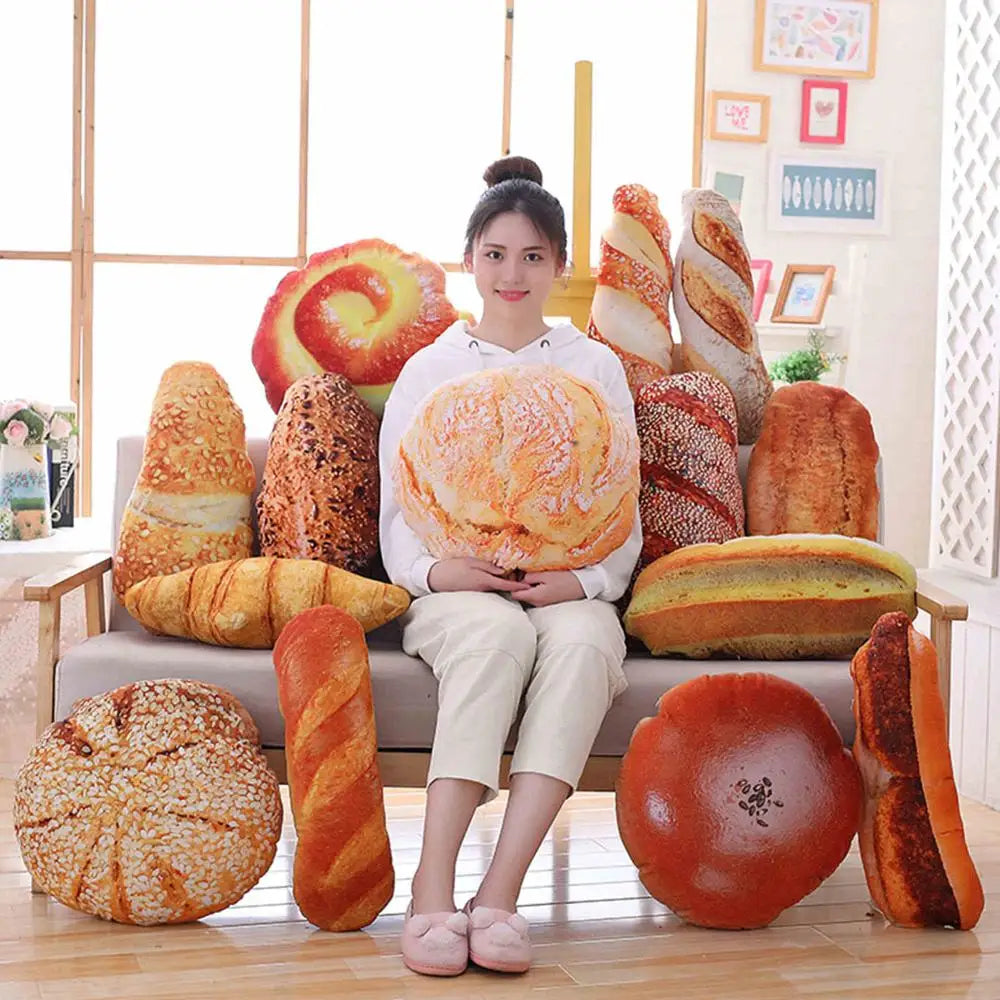 Bread Pillow many kinds Realistic Food Cushion Plush Toy Soft Stuffed Doll Delicious