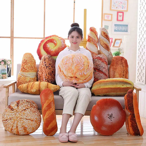 Bread Pillow many kinds Realistic Food Cushion Plush Toy Soft Stuffed Doll Delicious