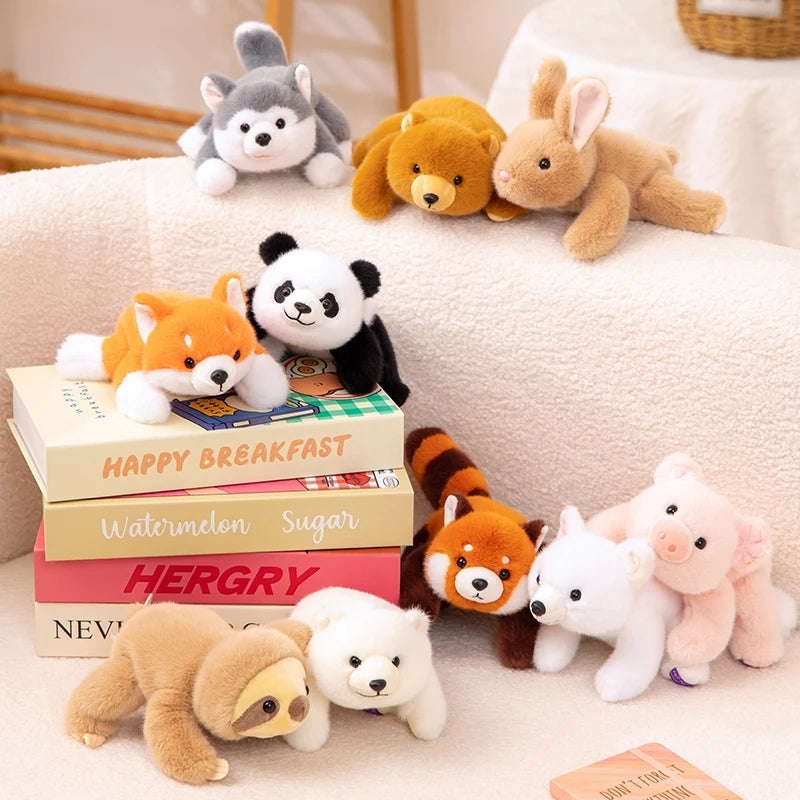 Kawaii Plush Dolls Raccoon Bear Fox Sloth Husky Pig Panda
