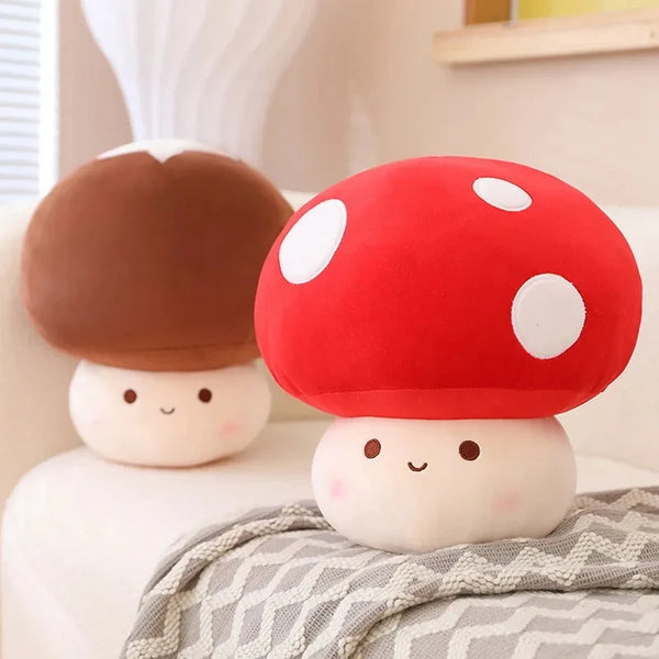 Cute Simulated Mushroom Plush Toy Stuffed Soft Lifelike Plant Kawaii Shiitake Mushroom