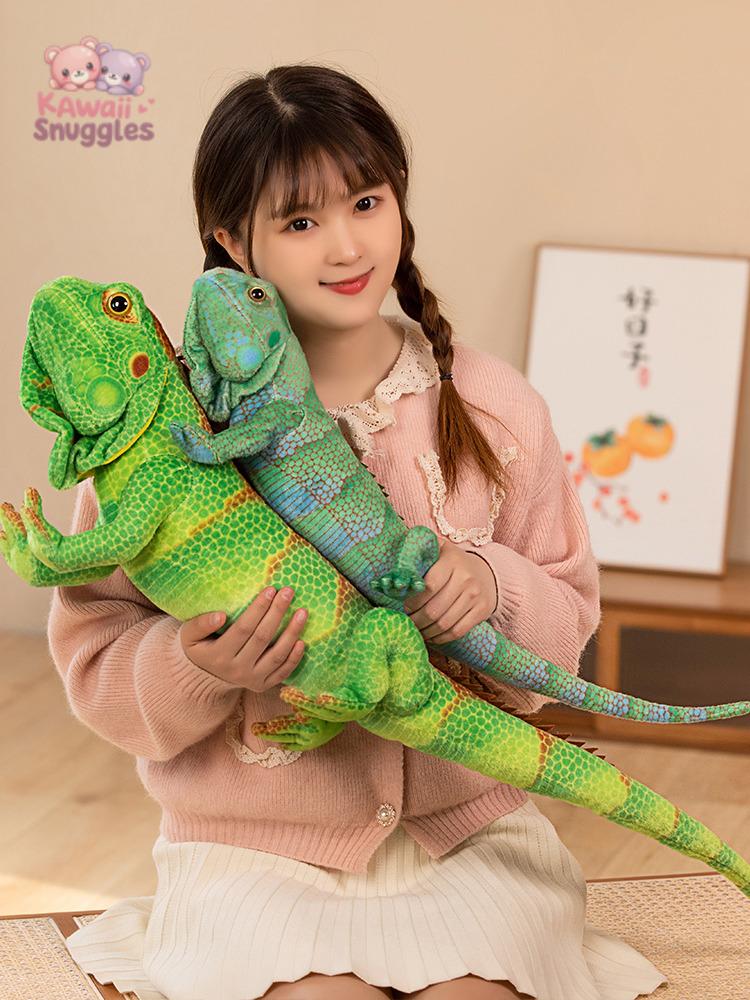 Realistic Lizard & Chameleon Plush Toys – Soft Stuffed Reptile Dolls