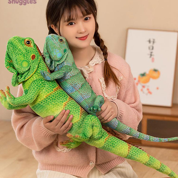 Realistic Lizard & Chameleon Plush Toys – Soft Stuffed Reptile Dolls