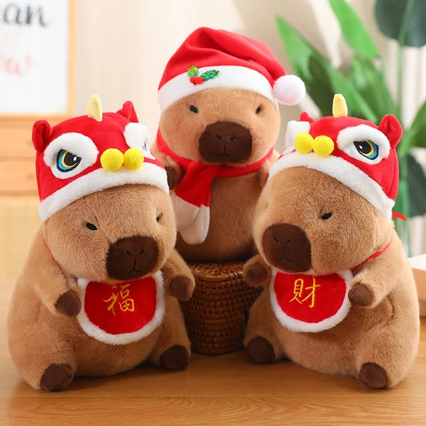 New Year Capybara Plush Doll – Soft Cartoon Toy Pillow Gift