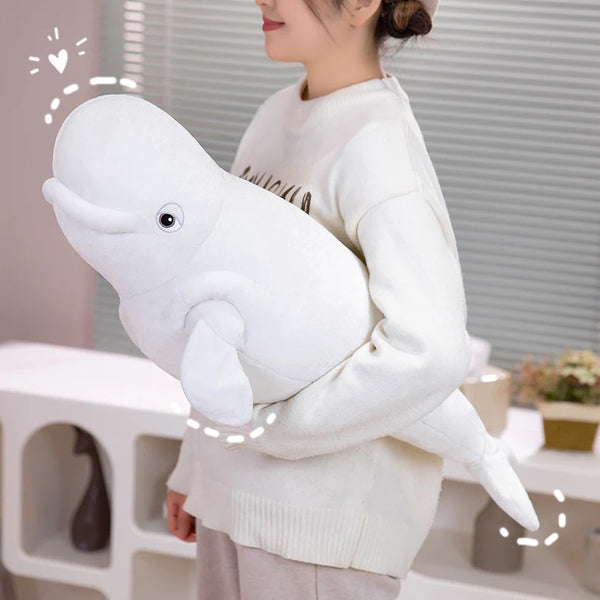 Soft White Whale Shark Plush Toy – Stuffed Sleeping Pillow for Boys & Girls