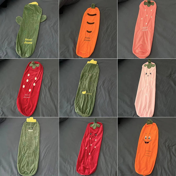 Cylindrical Pillowcase Cute Fruits Soft Long Pillowcase Neck Pillow Cover Sofa Backrest Home