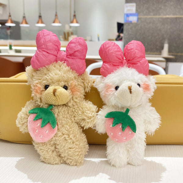 Cartoon Strawberry Princess Bear Plush Toy – A Pocket-Sized Dose of Kawaii Magic