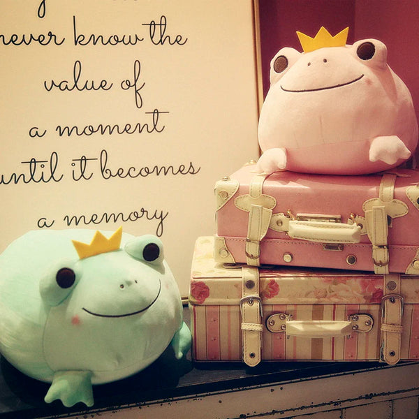 1pc 35cm Cute Crown Frog Plush Pillow Lovely Stuffed Soft Animal Frog Toys Cushion for Children Baby Birthday Appease Dolls