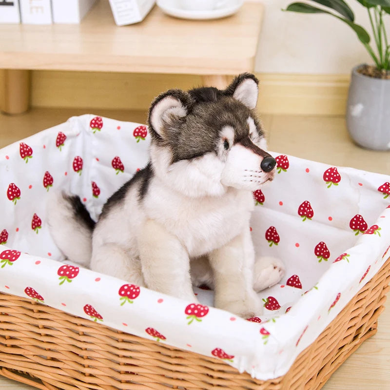 Cute Wolf Plush Toys Wolf Dog Kids Dolls Lifelike Stuffed Pet Soft Anime Decor Collection