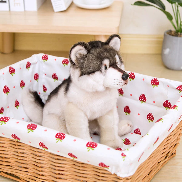 Cute Wolf Plush Toys Wolf Dog Kids Dolls Lifelike Stuffed Pet Soft Anime Decor Collection