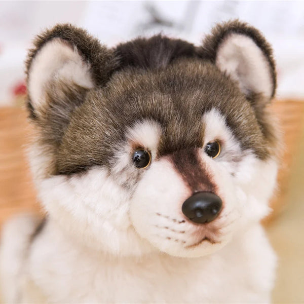Cute Wolf Plush Toys Wolf Dog Kids Dolls Lifelike Stuffed Pet Soft Anime Decor Collection