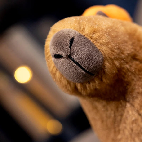 Capybara Plush Doll – A Cozy Companion with Pumpkin Charm