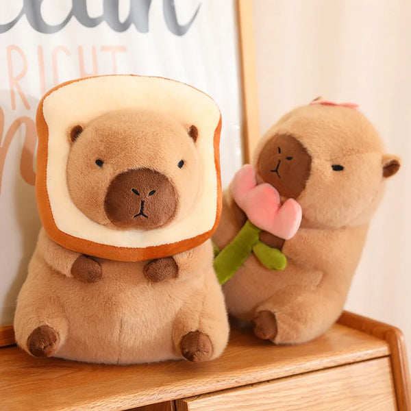 Kawaii Capybara Plush Toy Lovely Capybara Turn to Dinosaur Rabbit Stuffed Doll