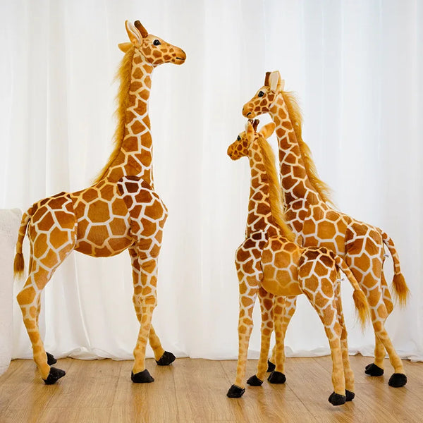 Giant Simulation Giraffe Plush Toys Lifelike Wild Animal Giraffe Stuffed Doll