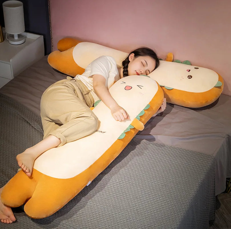 Removable Ultra Soft Long Girls Sleeping Pillow on The Side Clip Legs Boys Bed Cushion