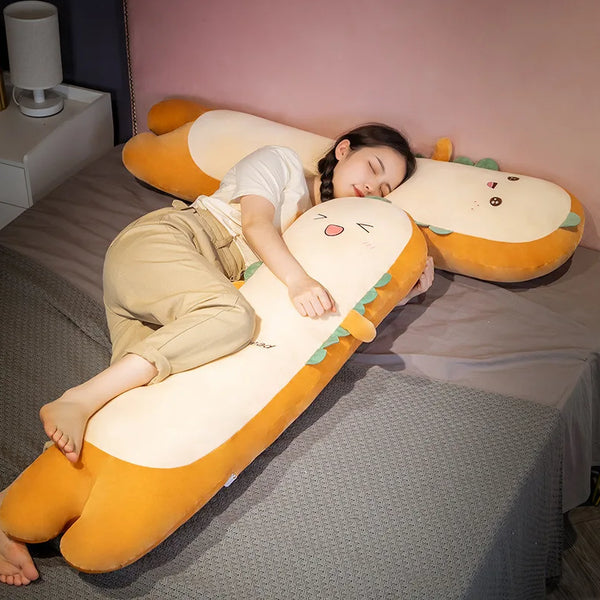 Removable Ultra Soft Long Girls Sleeping Pillow on The Side Clip Legs Boys Bed Cushion