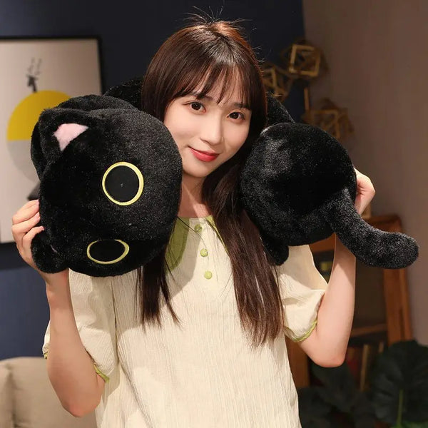 Funny Soft Caterpillar Cat Plush Pillow – Kawaii Sofa Cushion & Stuffed Animal for Girls