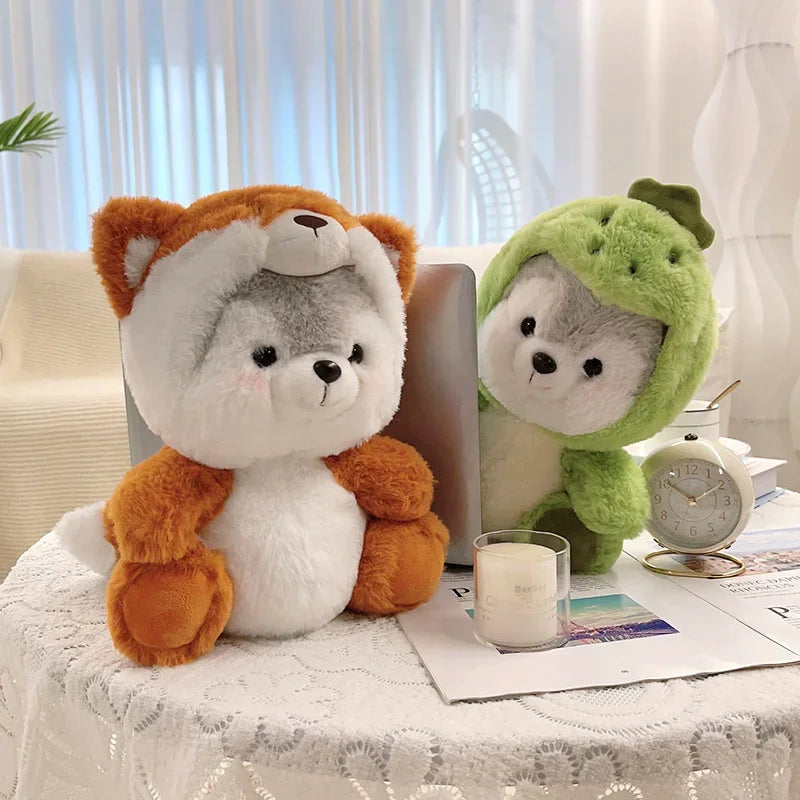 Cartoon Husky Plush Toy in Cosplay – Cute Kawaii Animal Dolls for Christmas Gifts