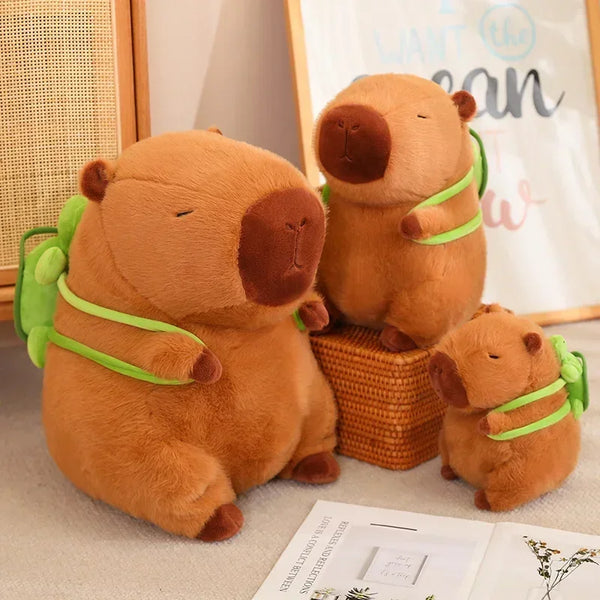 Cute Turtle Backpack Capybara Strawberry Hat Capybara Plush Toy Stuffed Animals