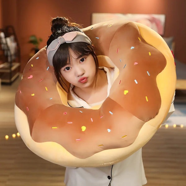 Plush Chocolate Donut Cushion – A Sweet Touch for Your Home