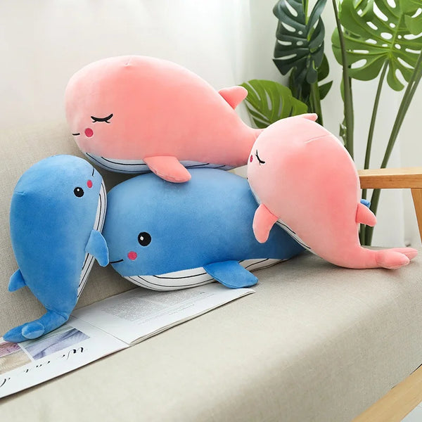 Super Soft Whale Plush Toy Cartoon Animal Fish Stuffed Doll Sleeping Pillow Cushion