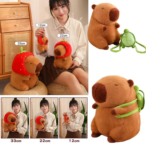 Cosplay Capybara Plushie in Veggie Hoodie Bee Hamburger & Cute Cloth Outfits