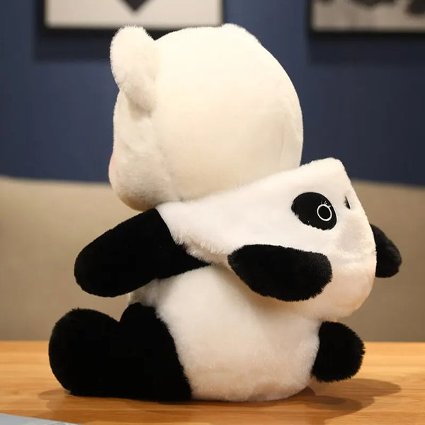 Kawaii Panda Plush Toy Soft Stuffed Bear Turn Into Panda Animal Lovely Style