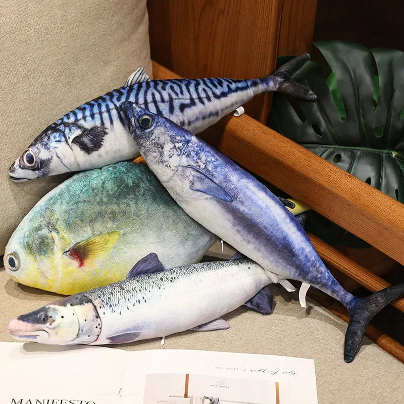 3D Simulation Fish Plush Trout Toys Stuffed Tuna Salmon Autumn Saury Grouper Plush Pillow Creative Sofa Pillow Cushion Gift Kids Toy