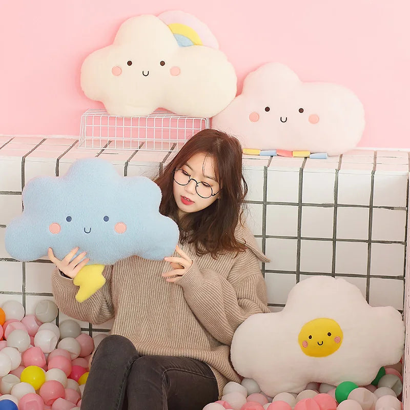 Cute Emotion Face Weather Pillow – Let the Sky Tell a Story