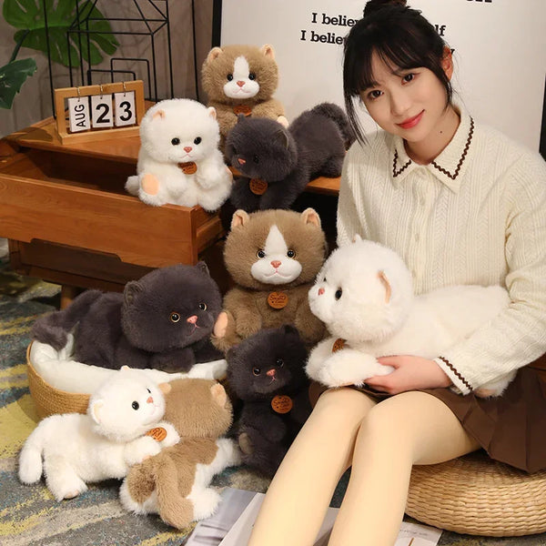 Stuffed Lifelike Cats Plush Toy Simulation American Shorthair Cute Cat Doll Pet