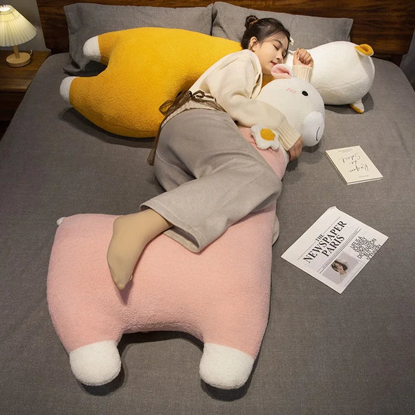 Cartoon Llama Alpaca Plush Toy Stuffed Soft Long Plush Lifelike Alpaca Sheep Hug Throw Pillow Animals Nap Sleeping Pillow Decor