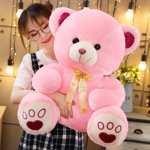 Big Huggale High Quality Teddy Bear with Bow Toy Cute Cartoon Ribbon Teddy Bear Plush Toys Stuffed Plush Animals Bear Doll Birthday Gift For Kids