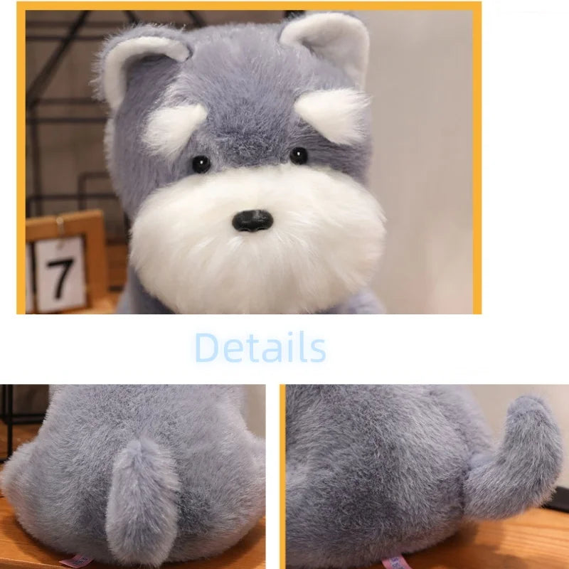 Cute Schnauzer Puppy Plush Toy – Soft Bearded Dog Plushie for Kids’ Gifts and Decor