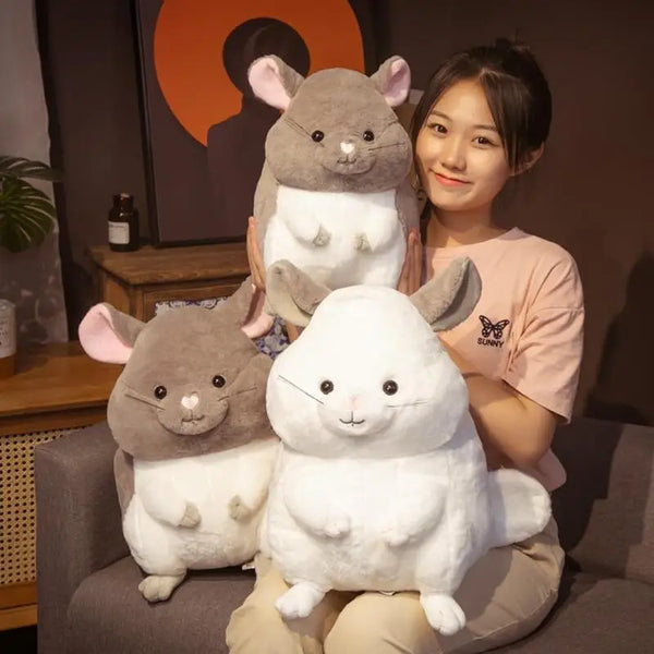 35/45cm Adorable Hamsters Stuffed Doll Grey White Mouse Plush Soft Guinea Pig Xmas Gift