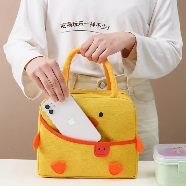 Cartoon Lunch Bag Kawaii Duck Thick Thermal Food Storage Bags