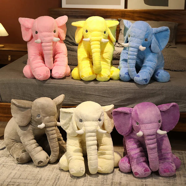1Cute Plush Elephant Doll Toy Kids Play Back Cushion Cute Stuffed Elephant